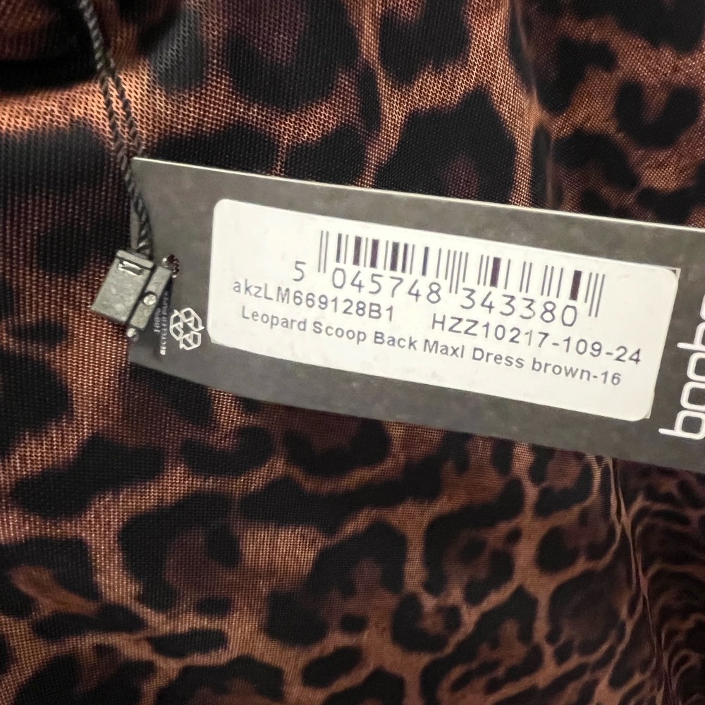 Leopard Print Form Fitting Scoop Back Maxi Dress size 12 - Picture 6 of 11